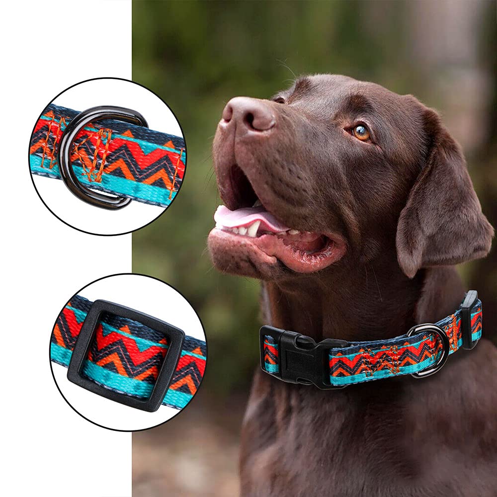 Rhea Rose Tribal Dog Collar Aztec Pattern Adjustable Collars Large Geometric