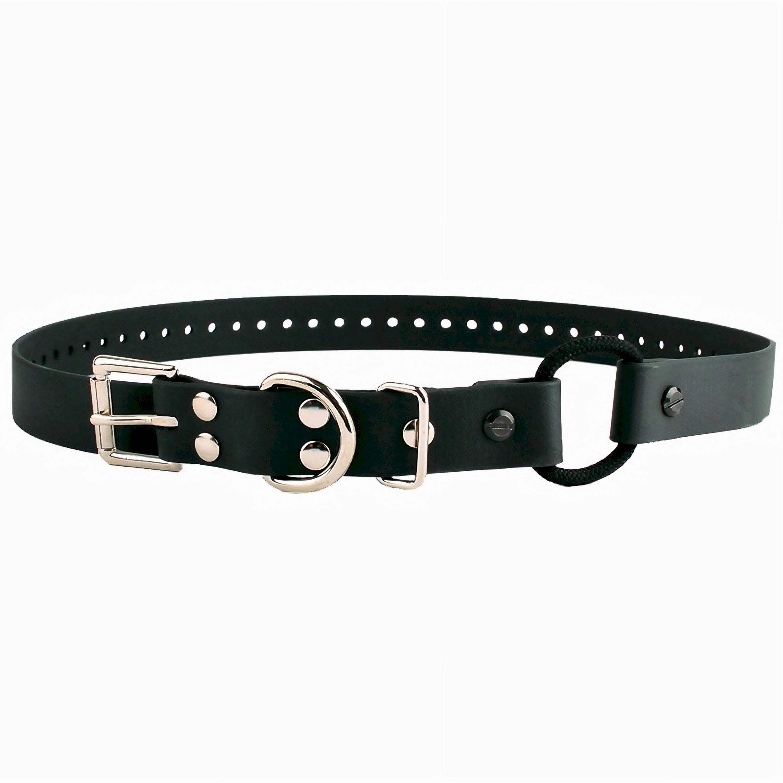 Educator Bungee Dog Collar, Biothane, Waterproof, Odorproof, Metal Buckle And D Ring With Comfort Bungee Loop Adjustable For Custom Fit, 3/4-Inch, Black