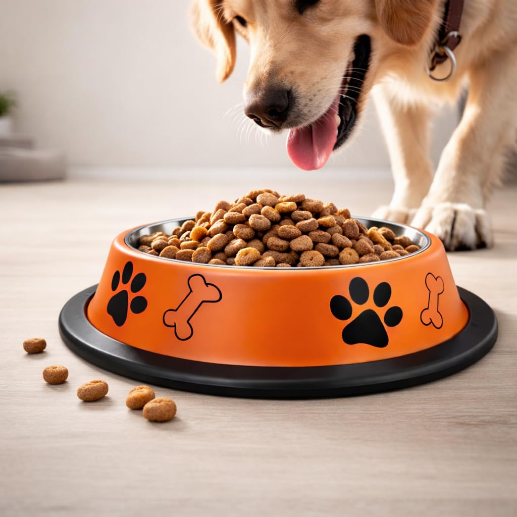 Petpals Stainless Steel Pet Food & Water Bowl | AntiSkid NonToxic Feeding Bowl For Dogs & Cats