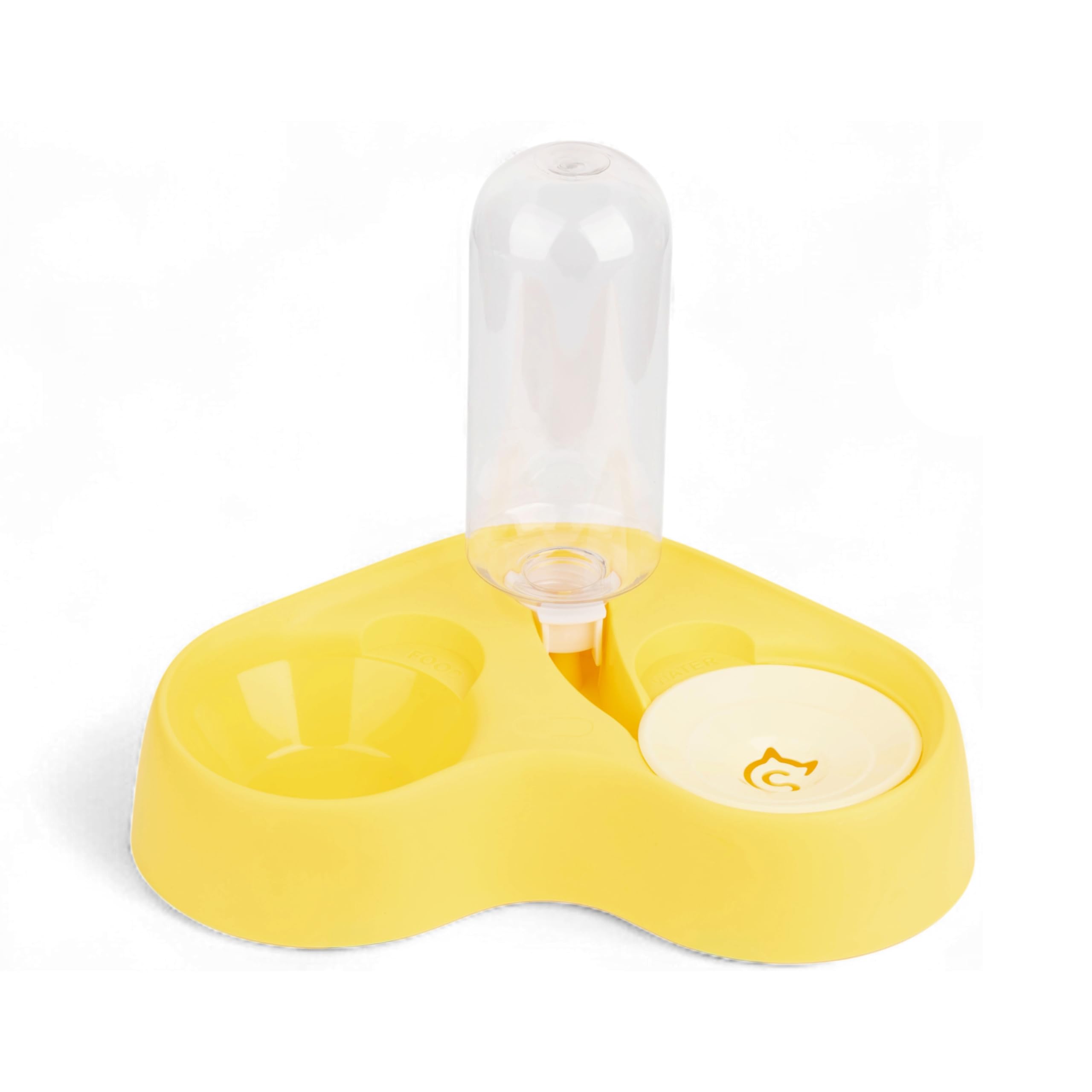 Gokich Pet Water Dispenser  Portable Pet Automatic Dogs Cats Double Bowl Food Water Feeder Container Dispenser For Small Dog, C