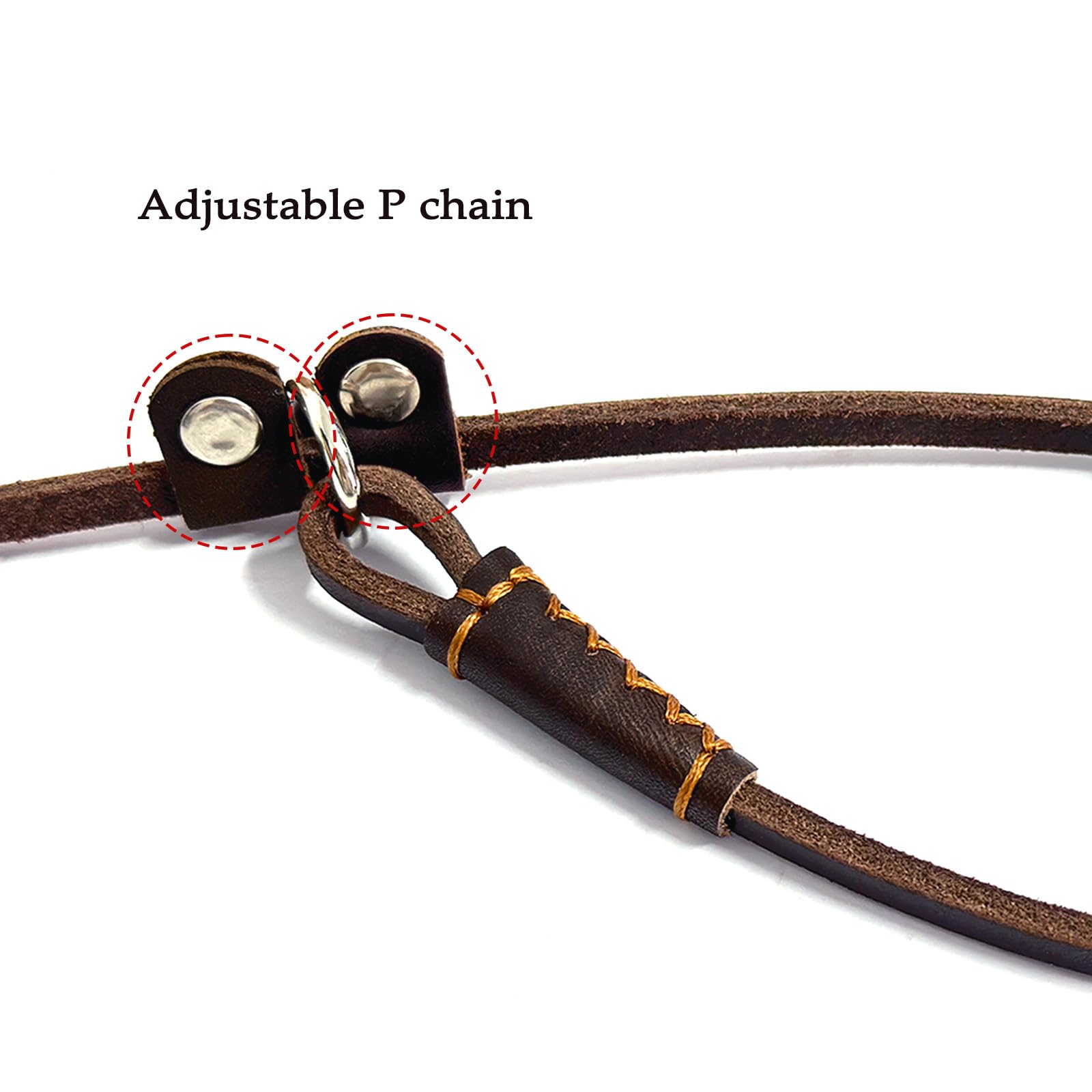 Guiding Star Leather Slip Lead For Small Dogs - 6Ft*1/5In Training Leash For Puppy To Medium Dogs