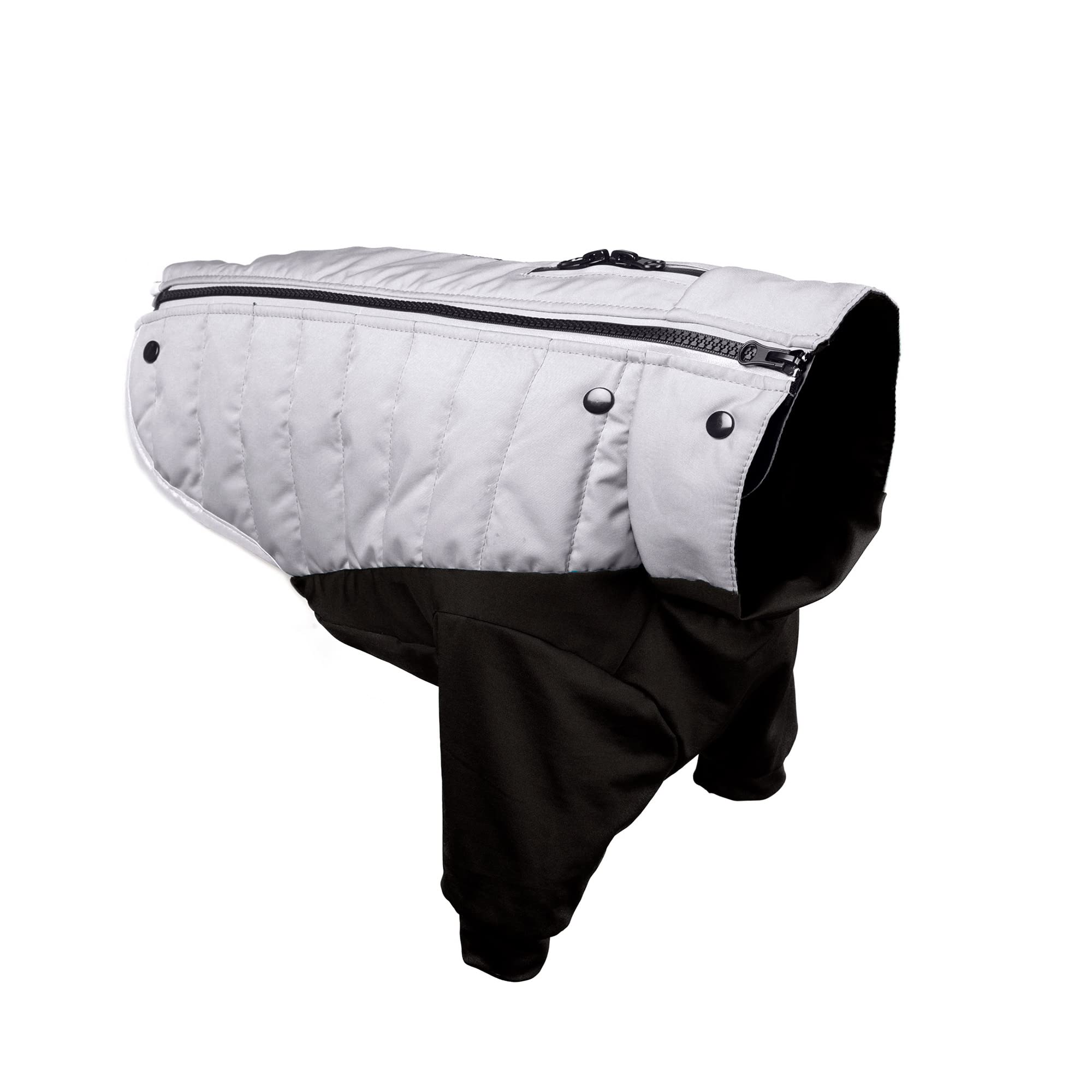 Furhaven X-Small Dog Coat Water-Repellent Reflective Pro-Fit Active Jacket, Washable - Chrome, Extra Small