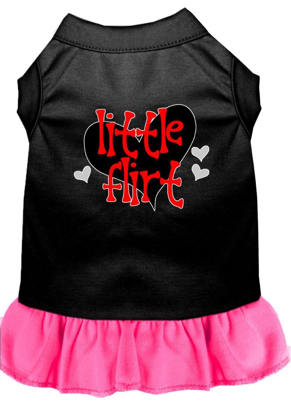 Dog Dress, Pet Dog & Cat Dress Screen Printed, "Little Flirt" Light Pink MD (6-10 lbs.)