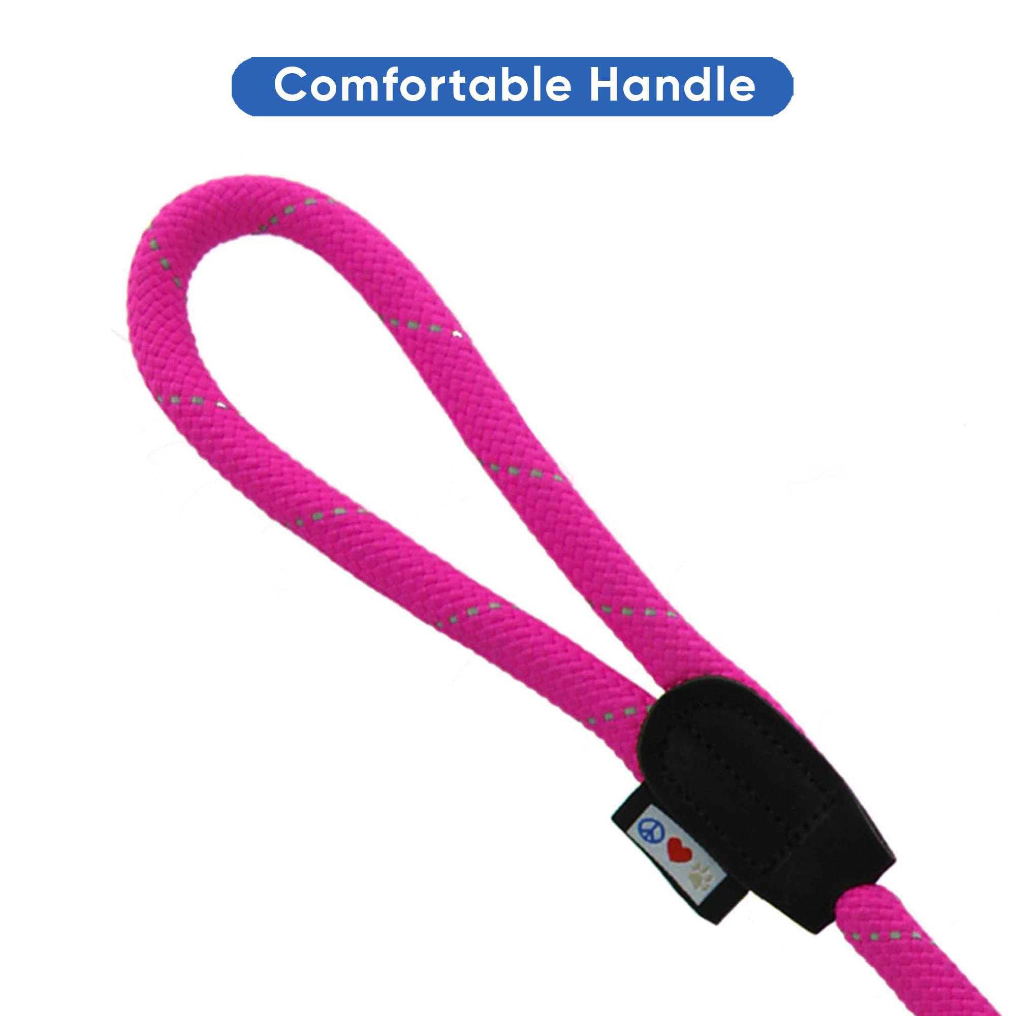 Pawtitas Double Leash for 2 Dogs - 6ft, Medium/Large, Pink, Shock Absorbing, Reflective, Comfortable Walking & Training Rope