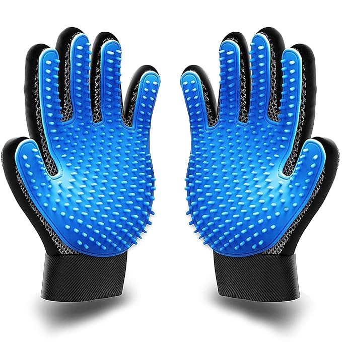 Shyrc Pet Grooming Glove Gift Set. Deshedding Glove For Easy,MessFree Grooming Of Pets With Long/Short/Curly Fur. 1 Pair Gentle