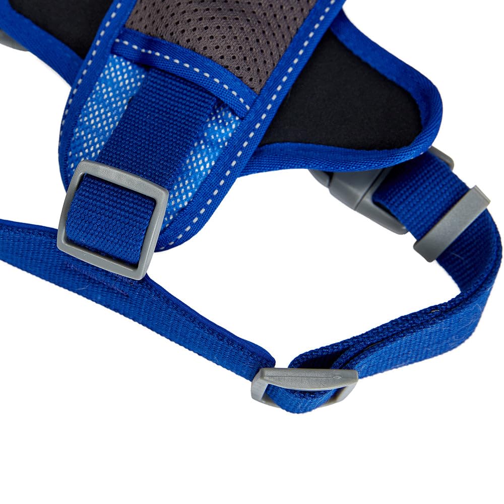 Blueberry Soft & Comfy 3M Reflective Dog Vest | Mesh Padded No Pull Harness | Multi-Colored Stripe Blue - Adjustable Reflective