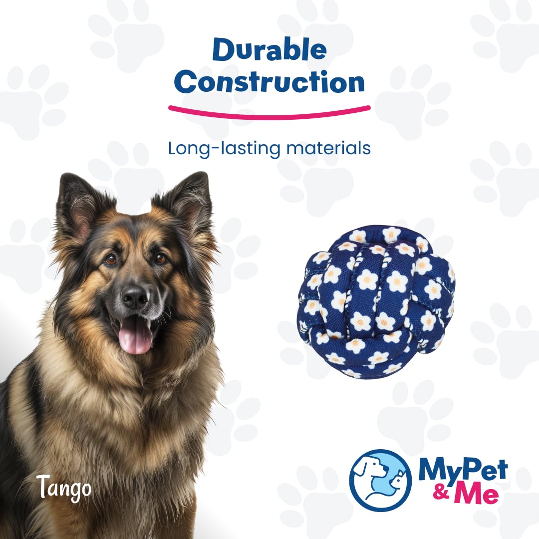 My Pet & Me - Knotted Ball Rope Dog Toy - Safe Non-Toxic For Active Chewers And Puppies, Ideal For Fetch, Teething, And Interact