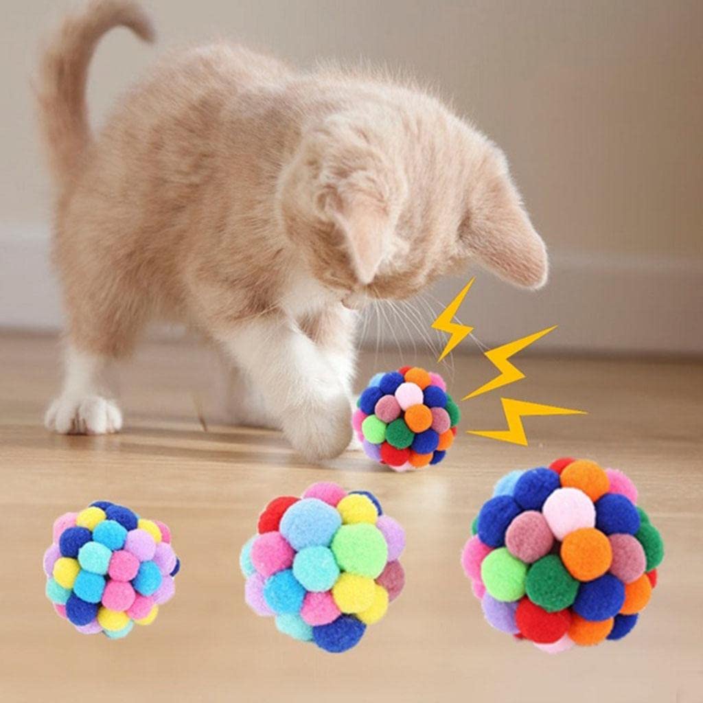 Loom Tree Pet Kitten Colorful Ball Toys Cat Catch Exercise Interactive Play Toys S | Pet Supplies | Cat Supplies | Toys