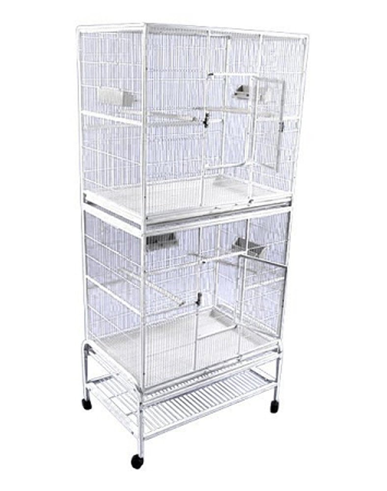 A&E Cage Co. Double Stack Flight Cage, 32'X21',White, 13221-2 White