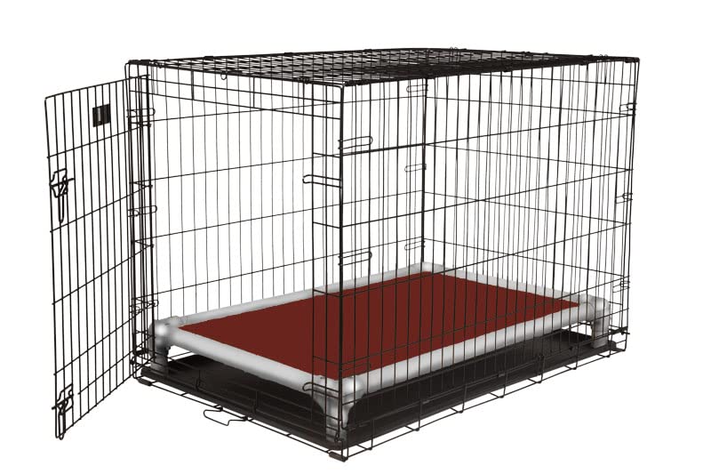 Kuranda Chewproof Crate Bed - Silver Aluminum - 30'' x 20'' - Vinyl - Burgundy