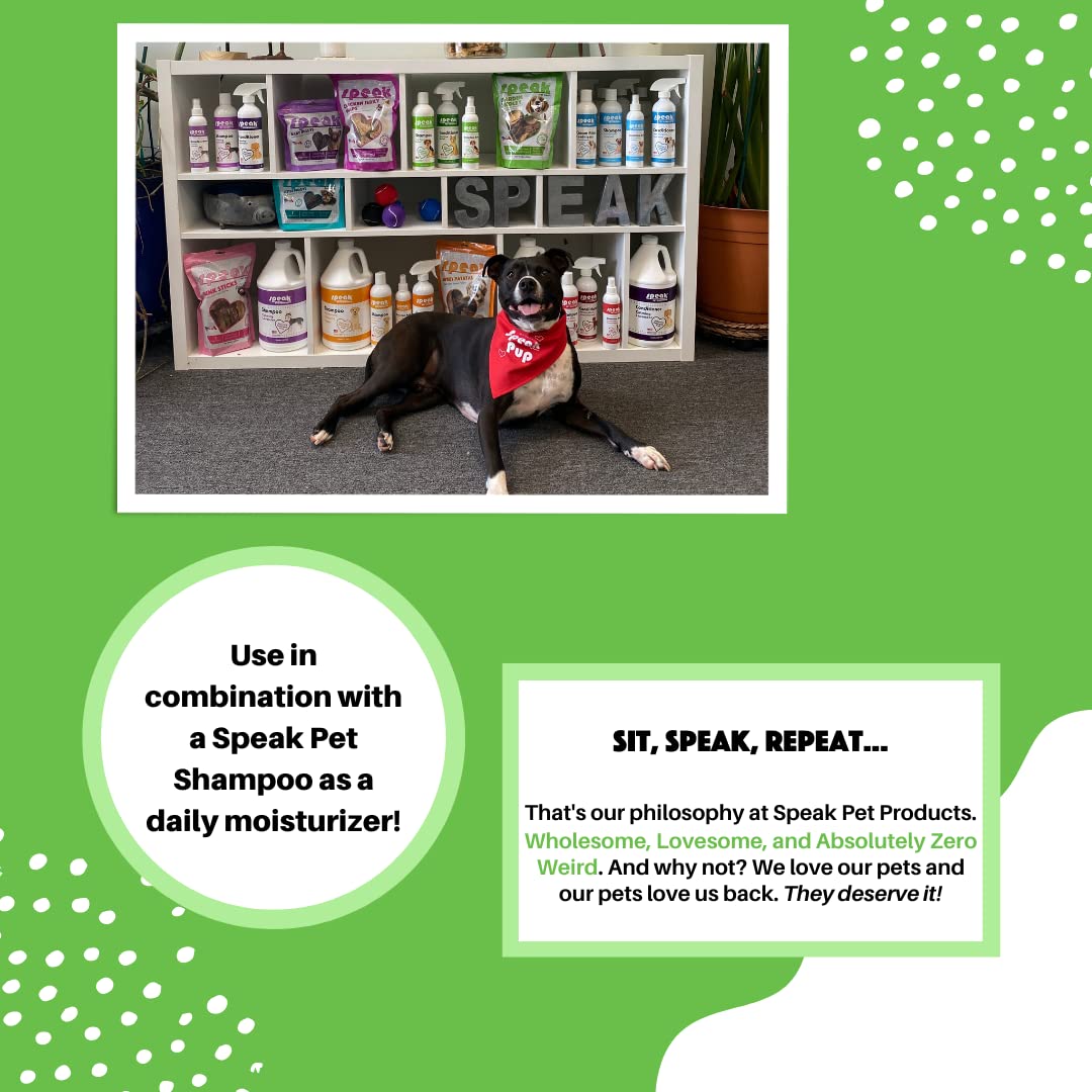 Speak Pet Products Natural Leave-In Conditioning Spray Refill, For Dogs, Tea Tree Relief, 1 Gallon