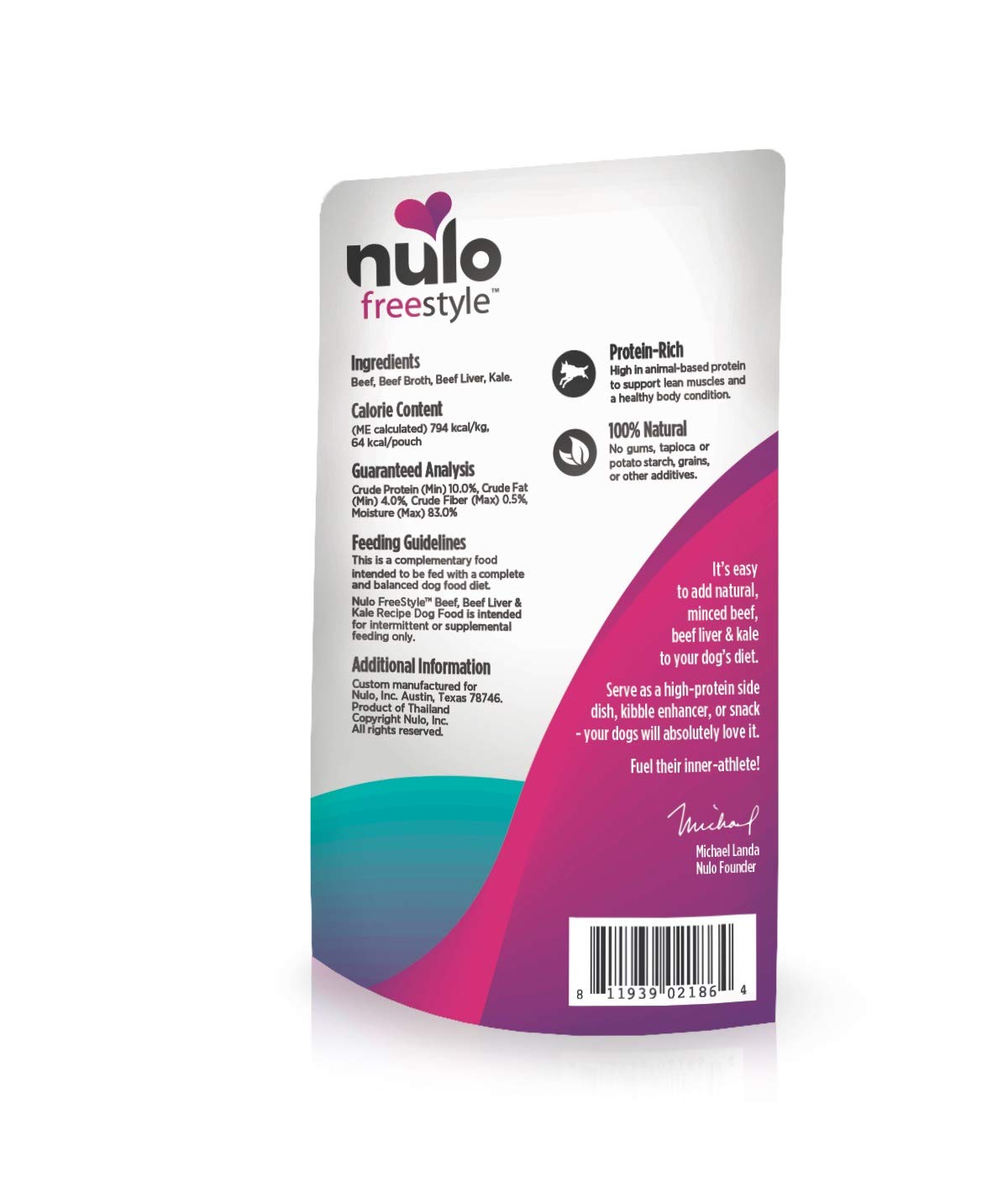 Nulo Freestyle Beef, Beef Liver, & Kale in Broth Real Meat Dog Food Topper, 2.8 Ounce (Pack of 24)