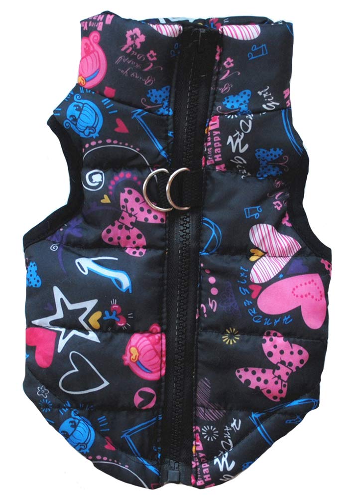 Marupet Winter Waterproof Windproof Coat For Dogs - Warm Vest For Small-Medium Dogs (Not Suitable For Big Dogs) Hearts