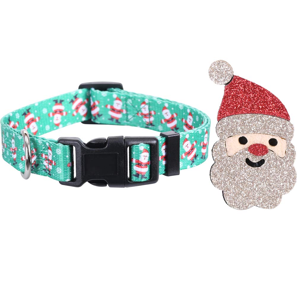 Lamphyface 2 Pack Christmas Dog Collar Adjustable With Father Christmas And Xmas Tree Accessories