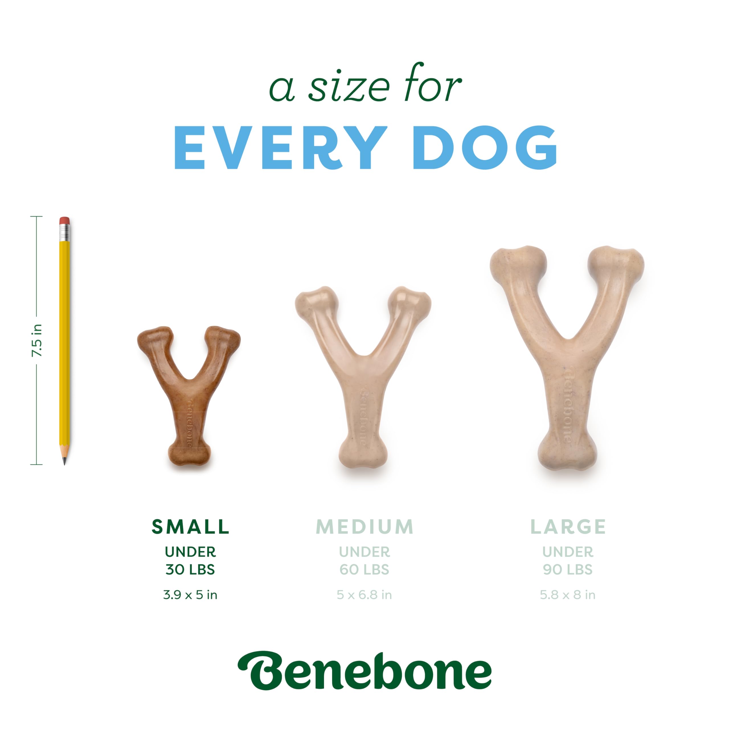Benebone Wishbone Durable Dog Chew Toy for Aggressive Chewers, Duck, Made in USA, Small