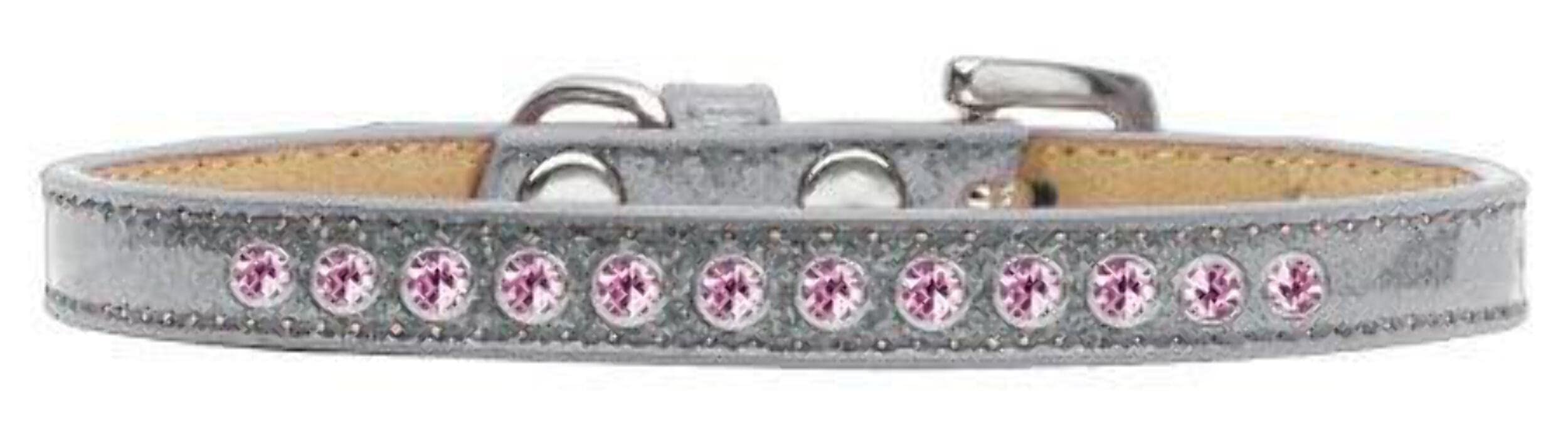Dog, Puppy and Pet Ice Cream Collar, Pearl & Light Pink Crystal Rimsets Silver 8