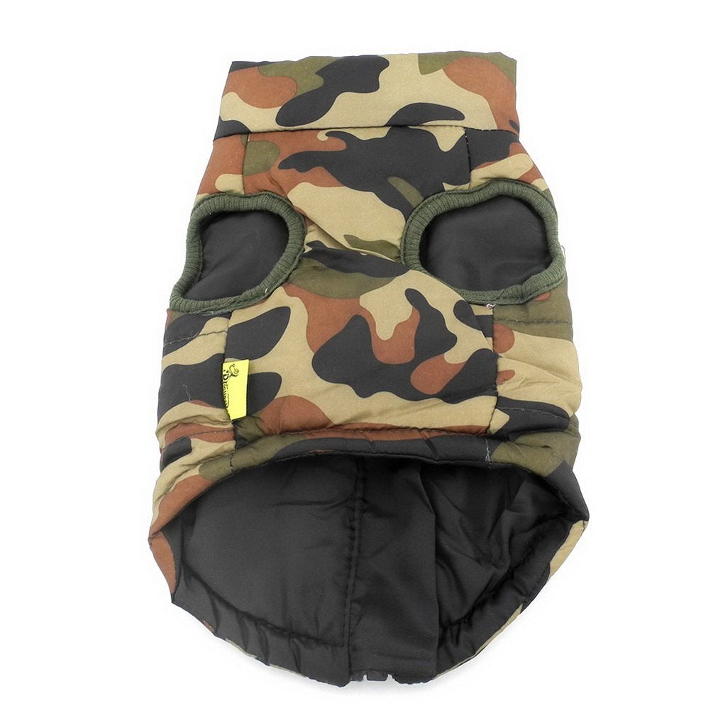Smalllee_Lucky_Store New Various Pet Cat Dog Soft Padded Vest Harness Small Dog Clothes Green Camouflage M, Model:Bfl049-Green-M
