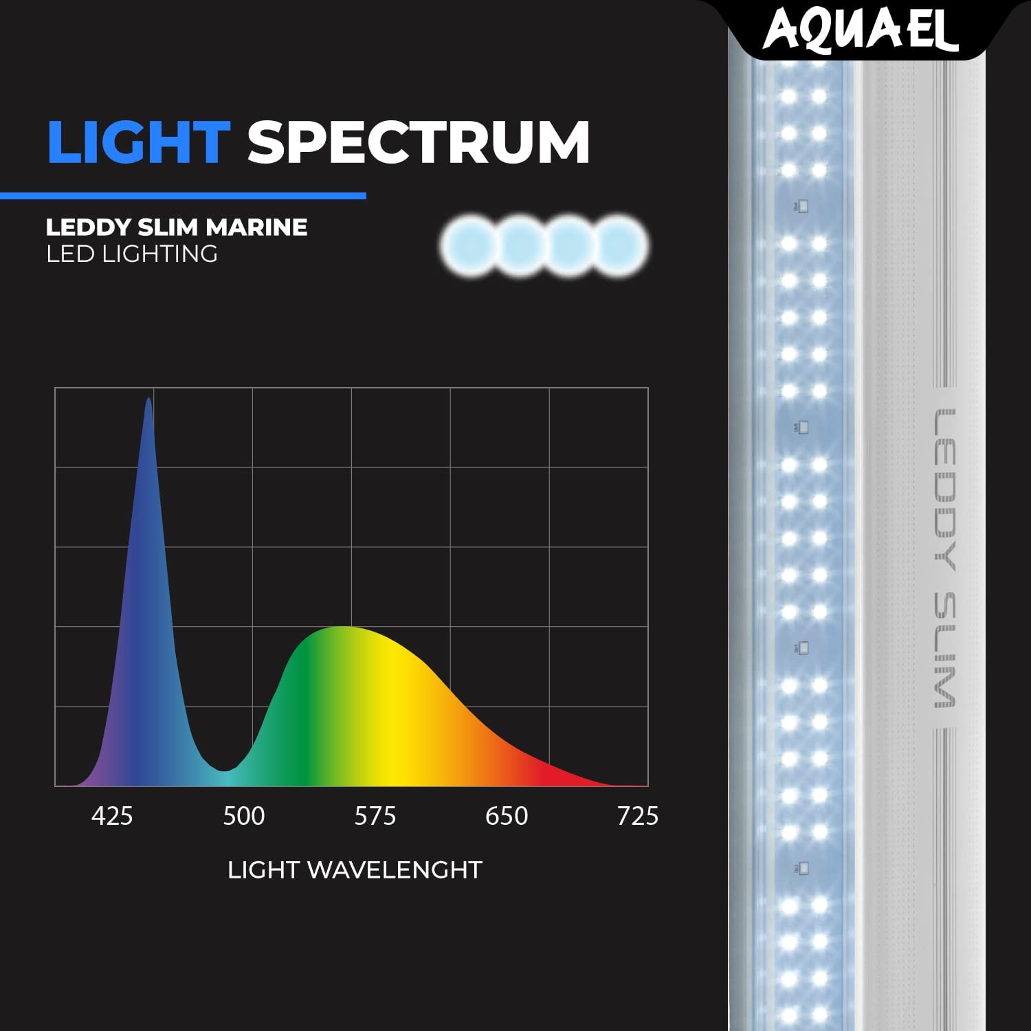 Aquael Leddy Slim Marine Premium Aquarium Light (White, 32W 30'-40')