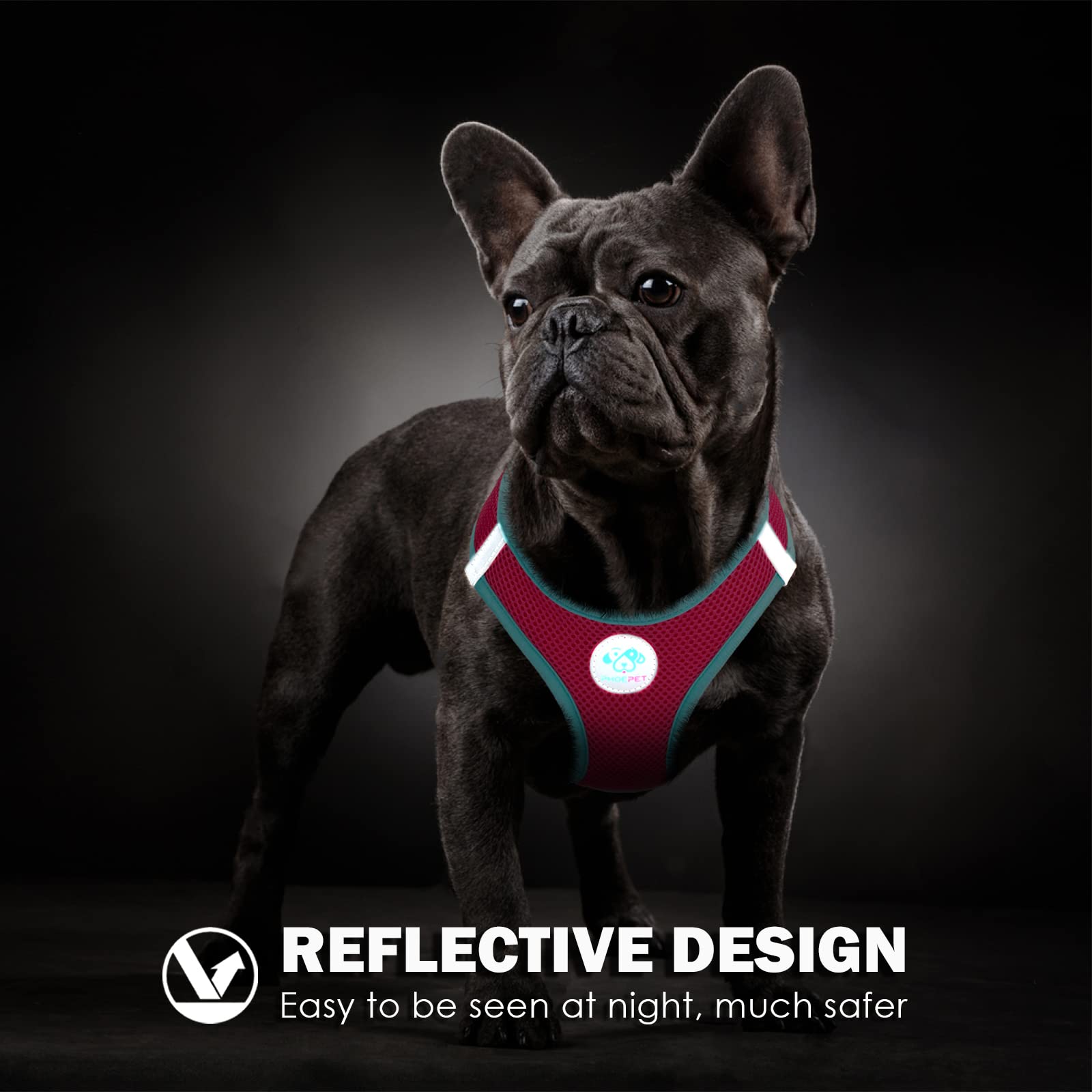 Phoepet Step-In Dog Harness,Reflective Adjustable Dog Vest Harness, Soft Pet Walking Jacket With 2 Metal Leash Hooks For Dog And