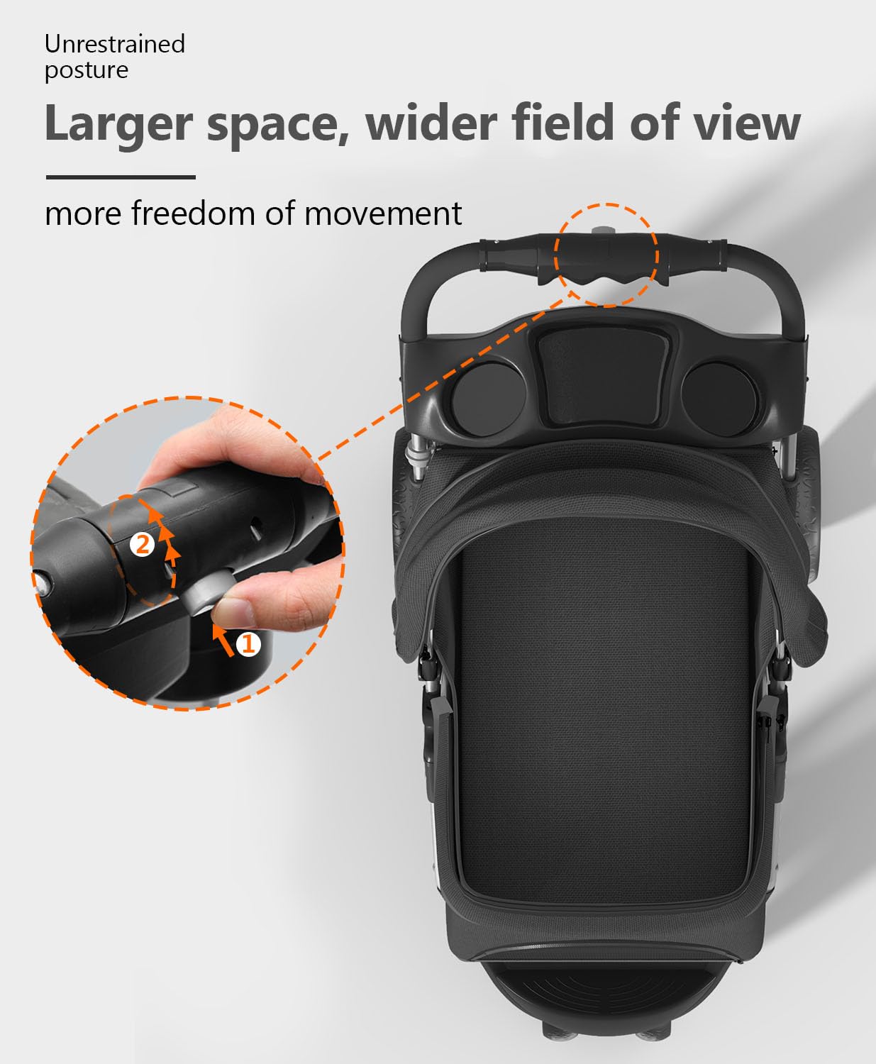 Os Motor Pet Stroller With 3 Wheels For Small/Medium Pets, Portable Travel Foldable Carrier Jogger For Dog Cat Puppy Kitty, Rear
