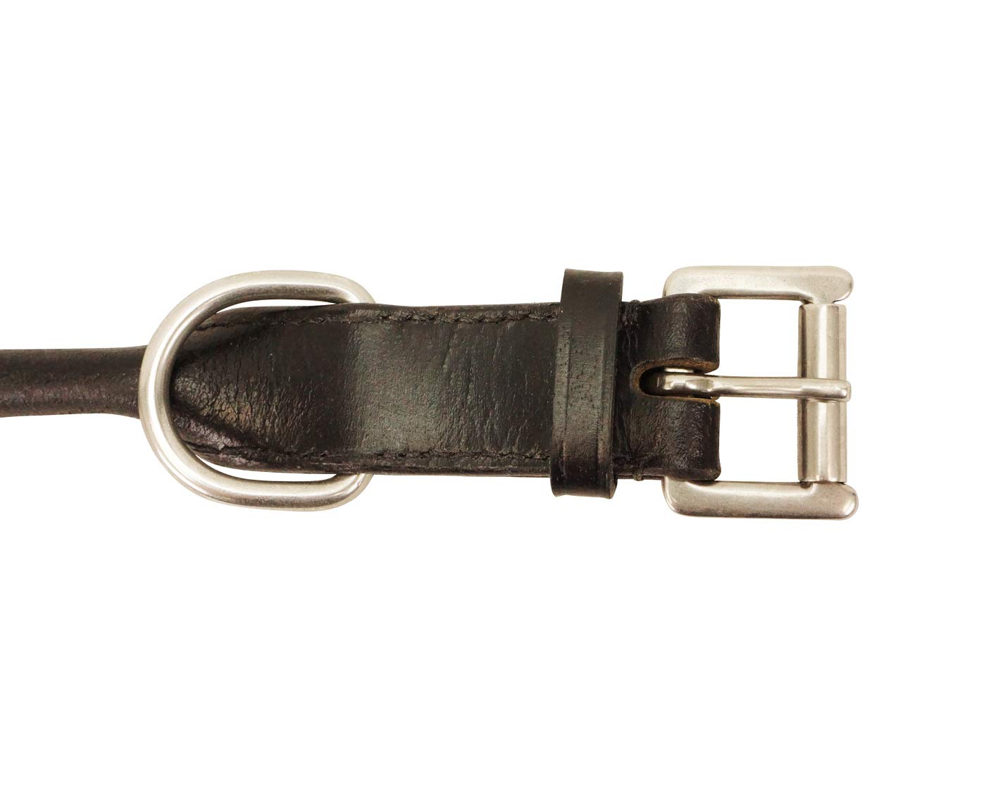 Cutenfuzzy Round Rolled Fancy Leather Dog Collar, Black, 12