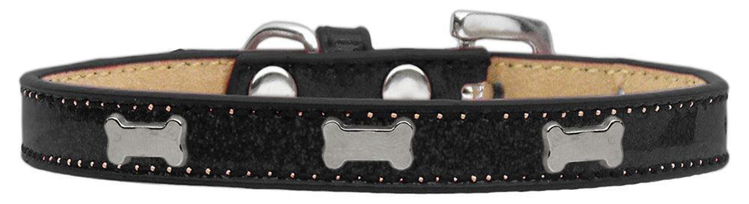Mirage Pet Products Bone Widget Dog Collar, Size 14, Pink/Silver