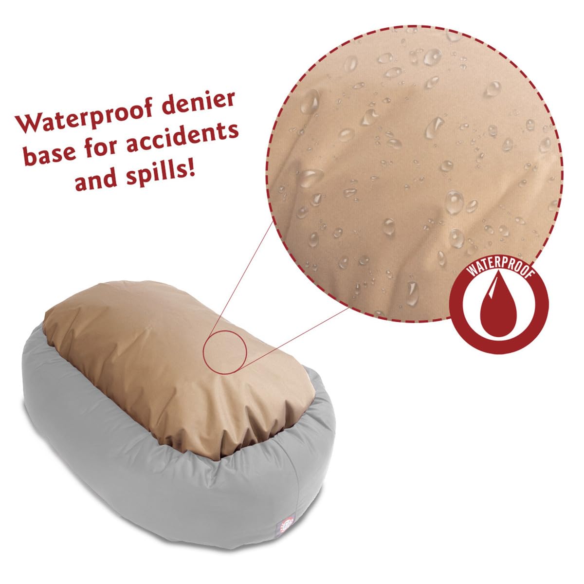 Majestic Pet 32 Inch Bagel Calming Dog Bed - Washable Round Dog Bed with Spine Support - 32x23x7 (Inch) - Lt. Black