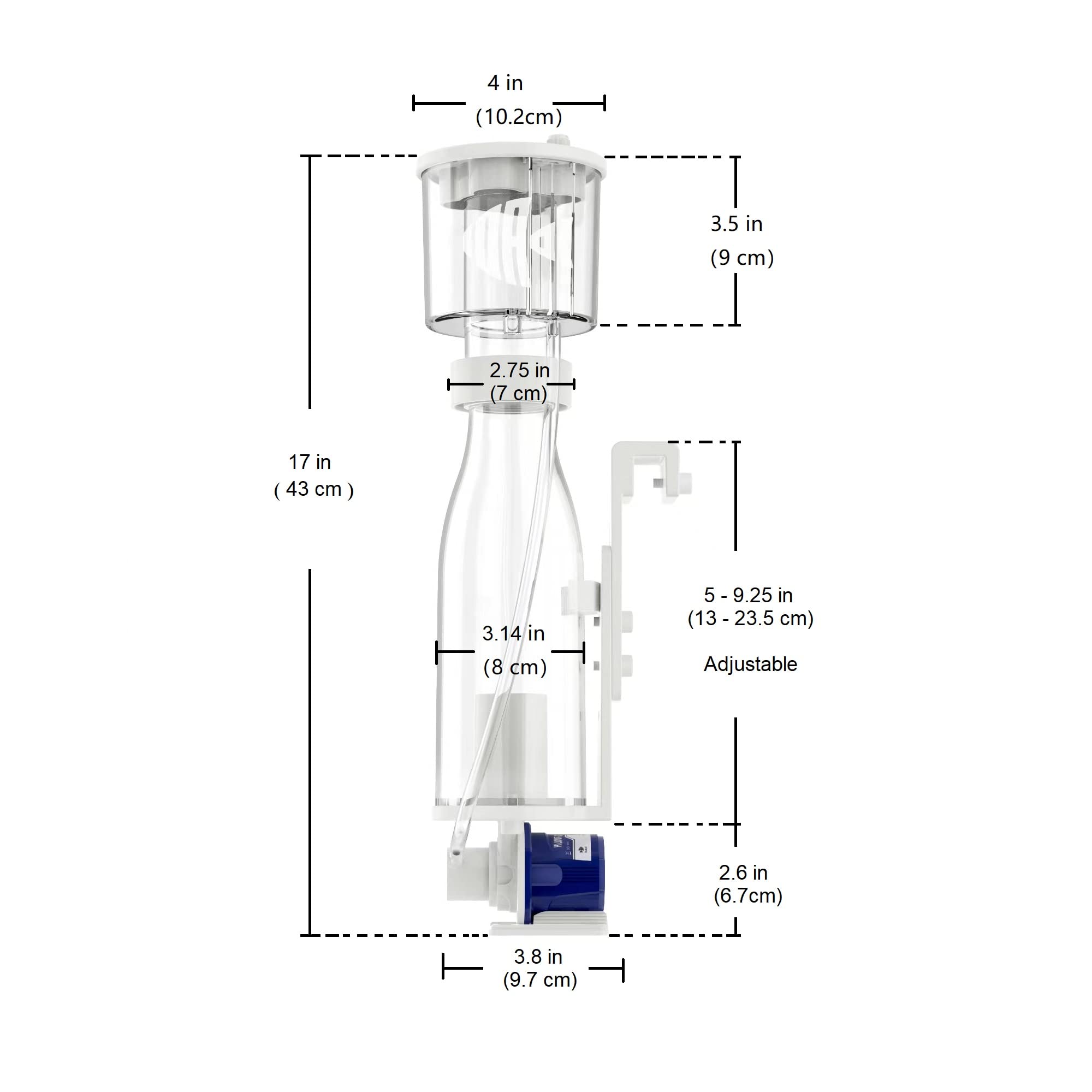 Protein Skimmers For Saltwater Aquariums, Hang On Protein Skimmer For Fish Tanks Up To 80 Gallons, Dc Pinwheel Pump With Control