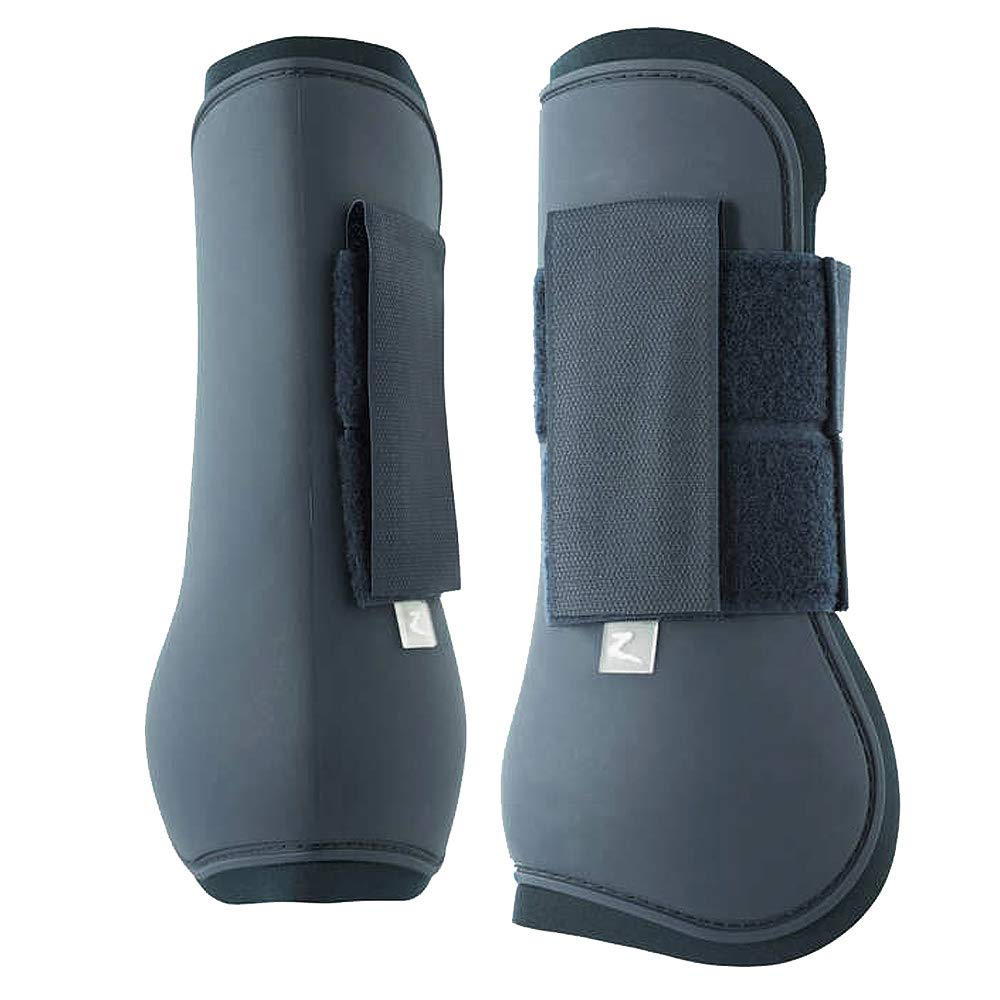 Horze Chicago Protective Horse Tendon Boots - Lightweight Open Front Boots For Jumping, Trail Riding, And Turnout (Pair) - Choco