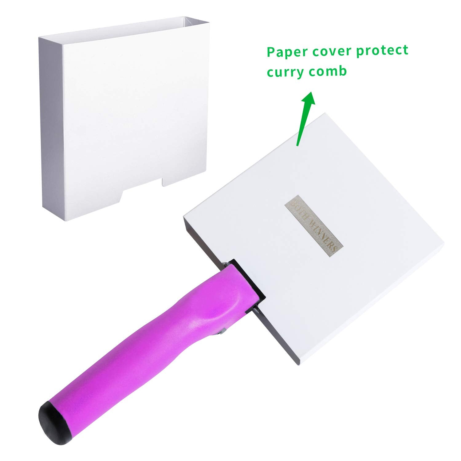 Both Winners Reversible Stainless Steel Curry Comb With Soft Touch Grip (Pink)