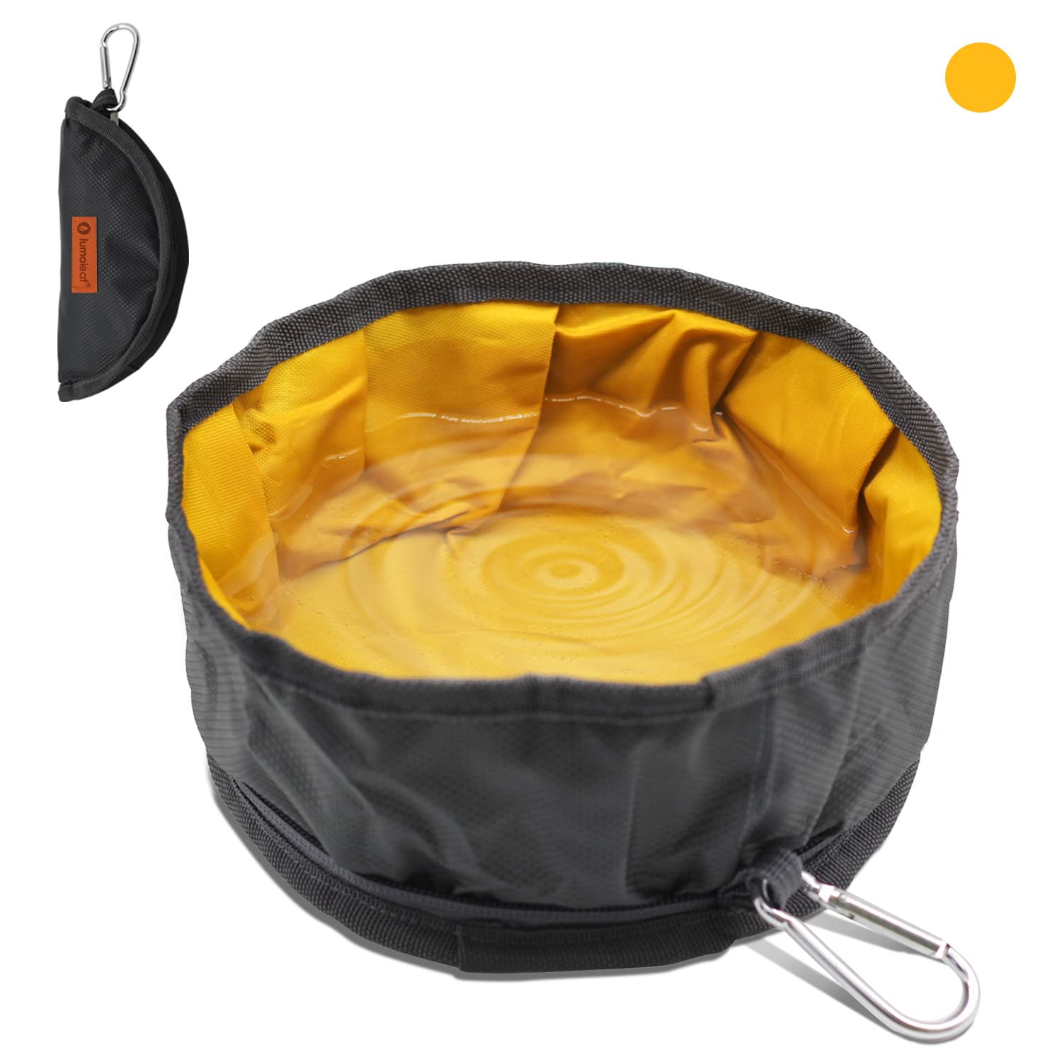 LumoLeaf Collapsible Dog Travel Bowl, 8 Cups Large Lightweight Foldable Bowl, Water and Food Bowls for Pets Dogs Cats with Zippe