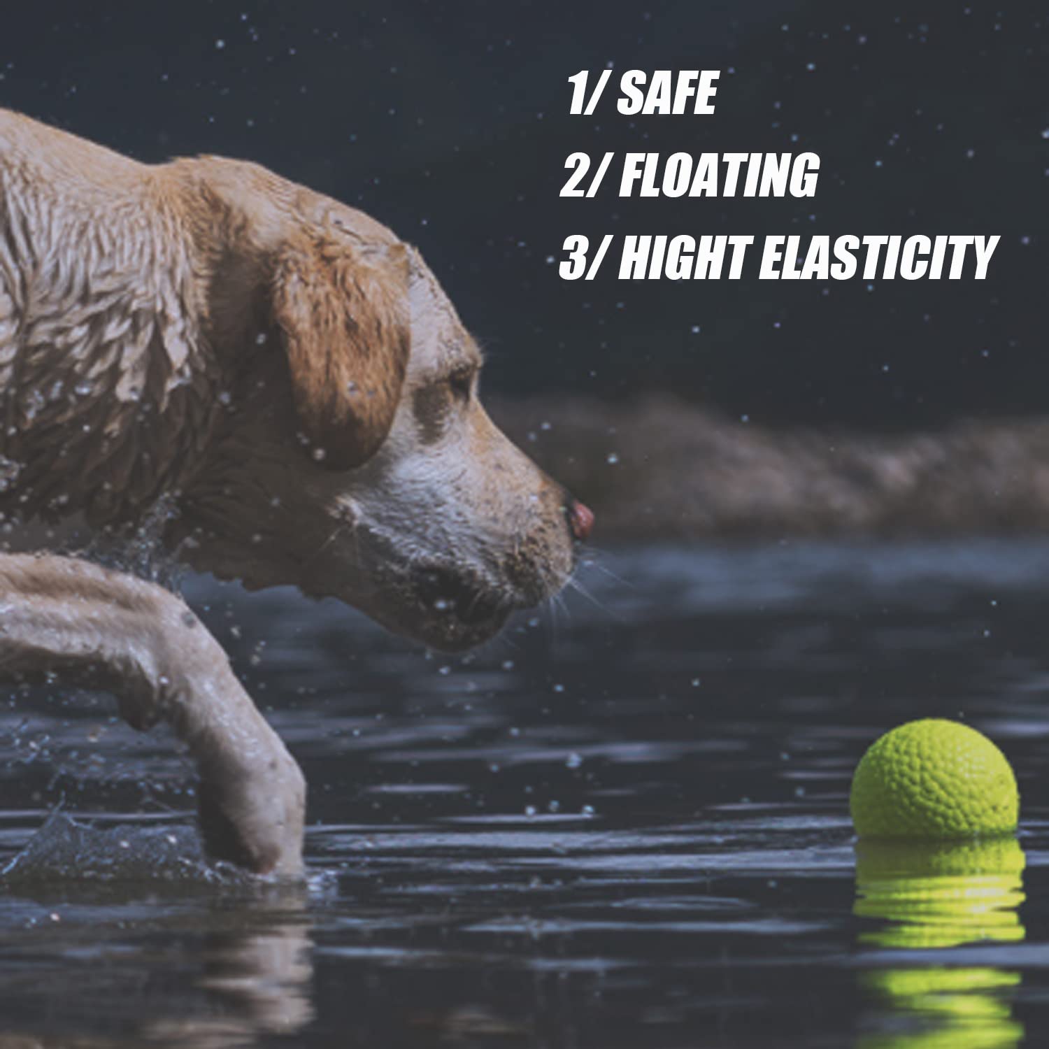 DLDER Dog Balls Toys for Aggressive Chewers,Fetch Balls for Large Dogs Indestructible,Durable Floating Lightweight Bouncy Balls