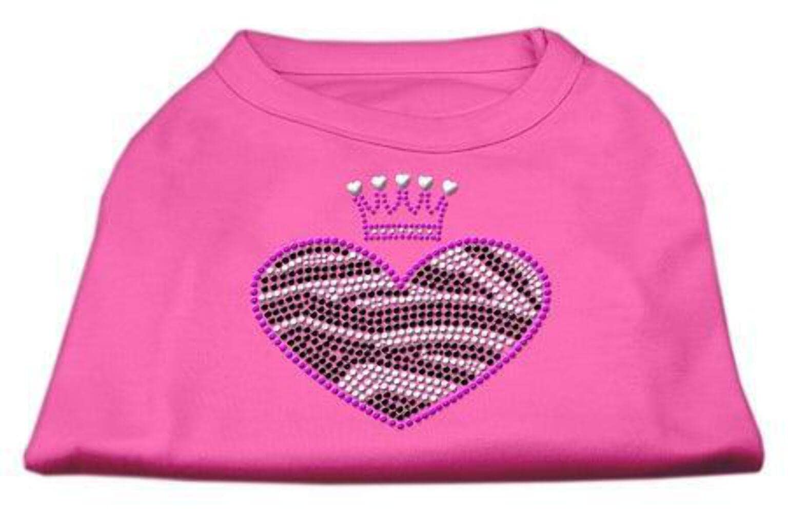 Mirage Pet Products Zebra Heart Rhinestone Dog Shirt, Large, Grey