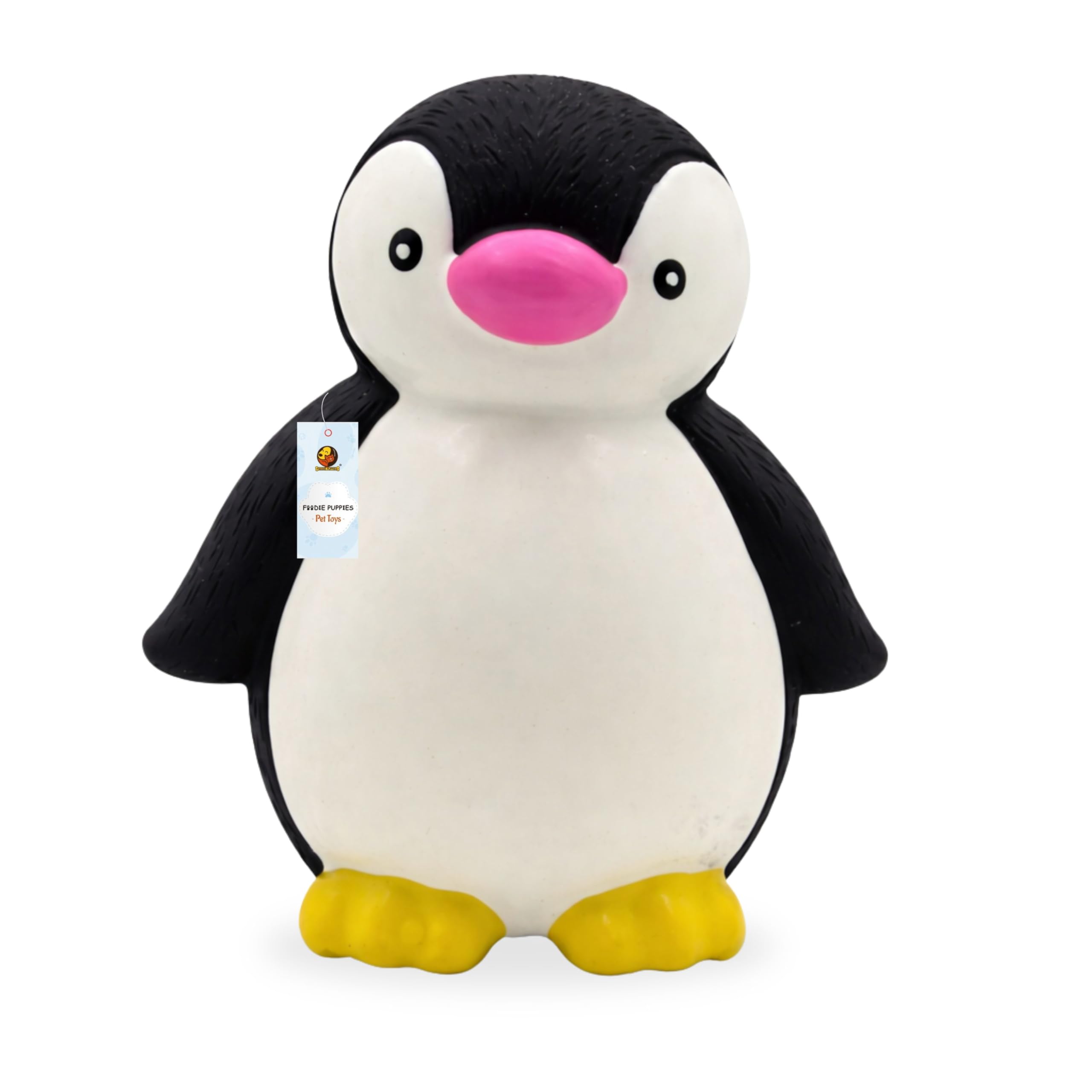 Foodie Puppies Dog Squeaky Chew Latex Rubber Toy  (Penguin) | For Small Dogs & Puppies | Durable, Soft, Animal Design, Fetch & 