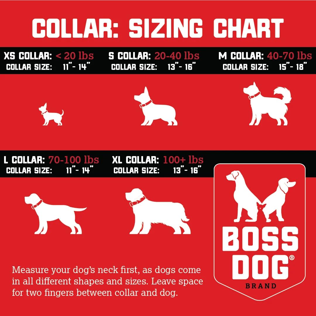 Boss Dog Tactical Collar, Black, Large