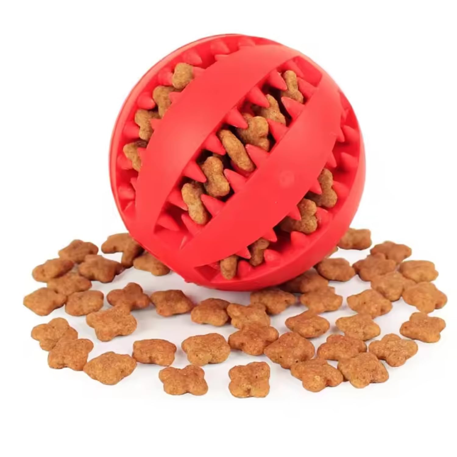 Purrally 6 CM Interactive IQ Treat Dispenser Ball  Bite Resistant Chew Toy and Slow Feeder for Dogs and Puppies, Ideal for Trai
