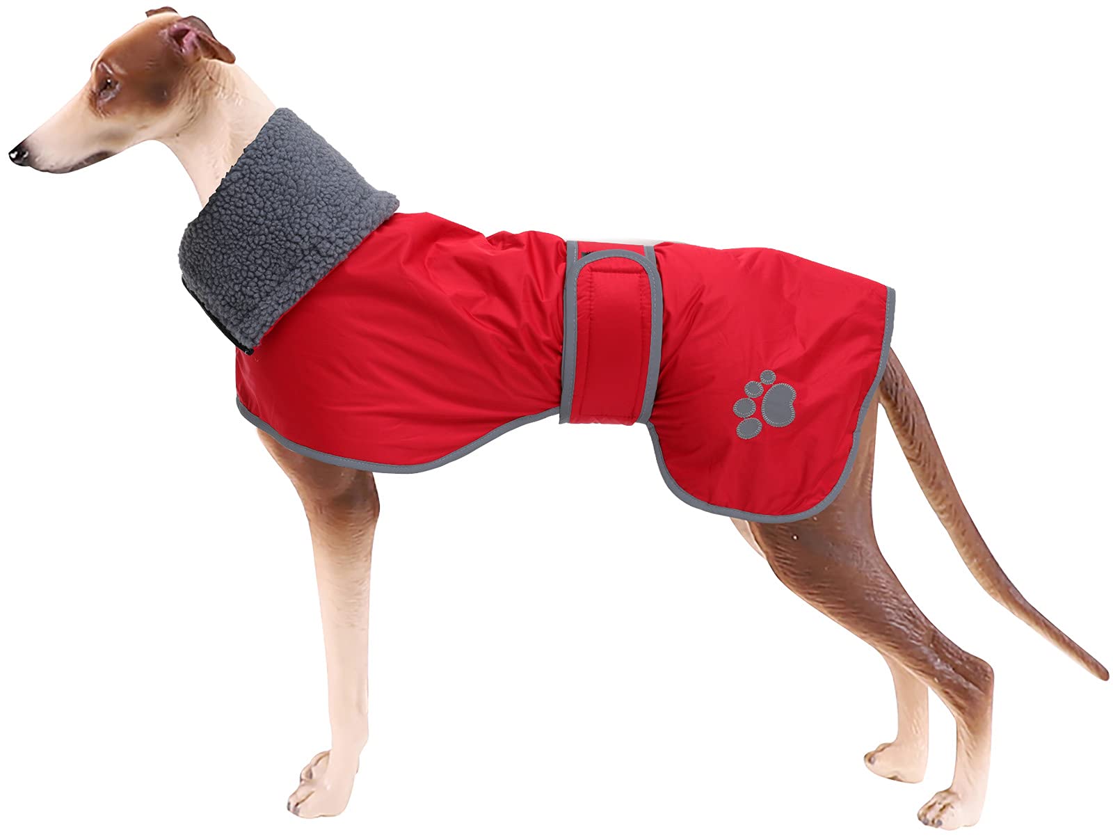 Dog Winter Coat Geyecete Greyhound Raincoat Fabric With Lamb Velvet Inside Outdoor Dog Apparel With Adjustable Bands For Medium,