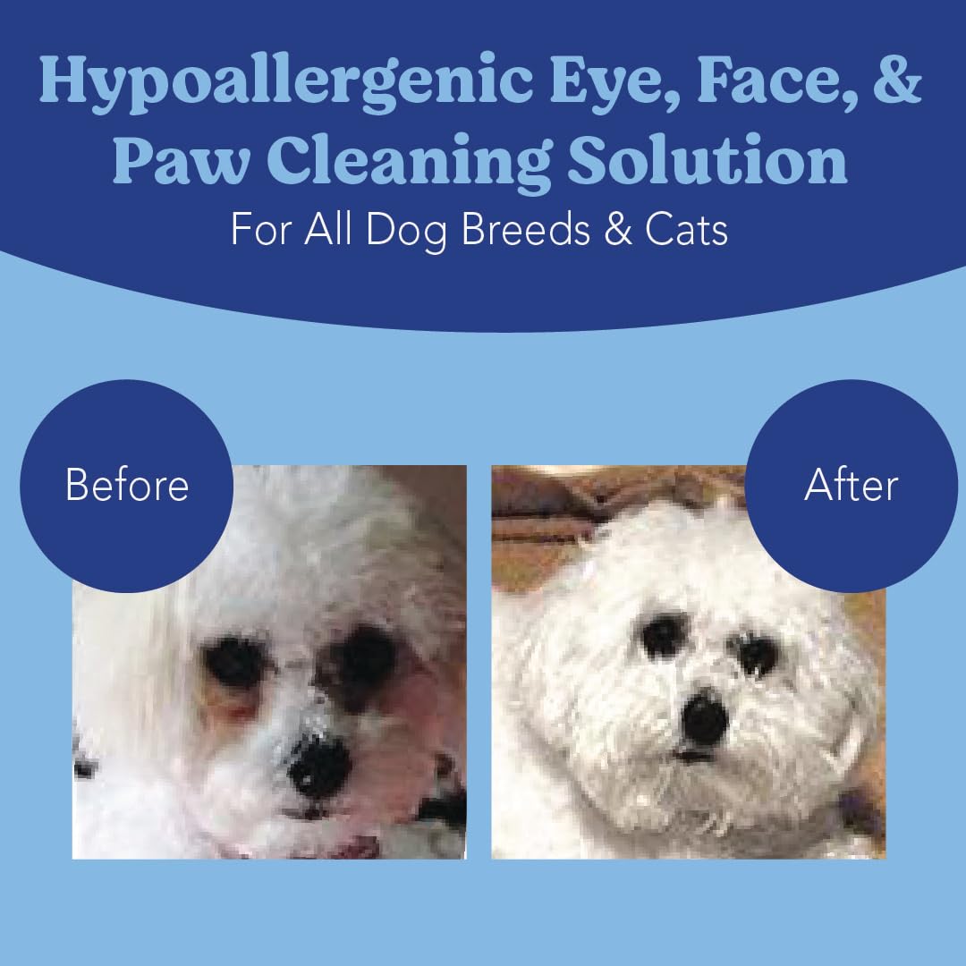 ANGELS EYES Face, Eye & Paw Cleansing & Tear Stain Wipe, Large 4   x7    Hypoallergenic Dog & Cat Wipes, Reduce Tear Stains, Dir