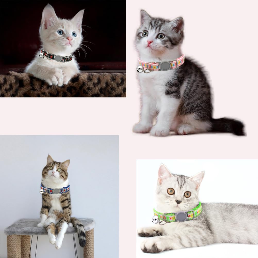Breakaway Dog Collar With Bell, Break Away Kitten Collar With Bells, Cute Flower Tiny Cat Collar For Xxs Xs Little Pet Dogs, Nec
