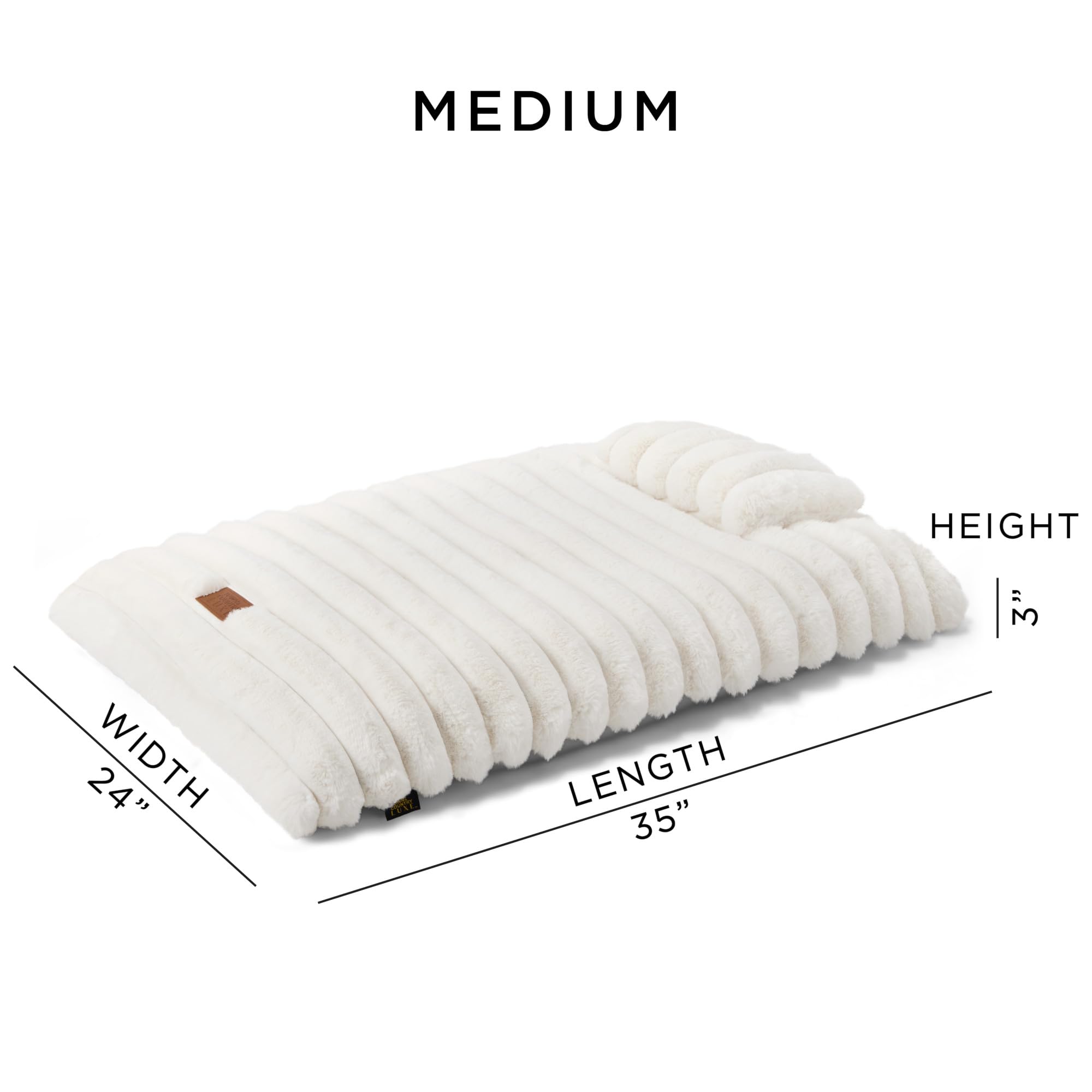 Town & Country Luxe CuddleTown Ribbed Bubble Stripe Pillow Crate Mat Pet Bed, Machine Washable Cover, Soft & Calming, Non-Slip B