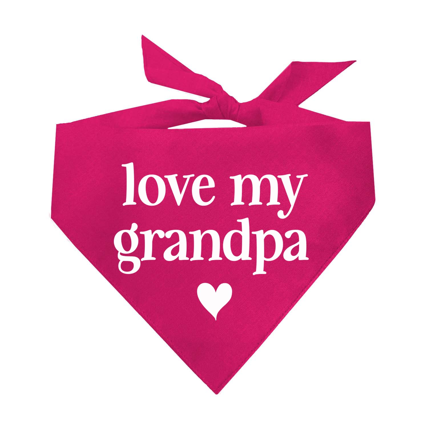 Love My Grandpa Father'S Day, Valentine'S Day Dog Bandana (426 Hot Pink, One Size)