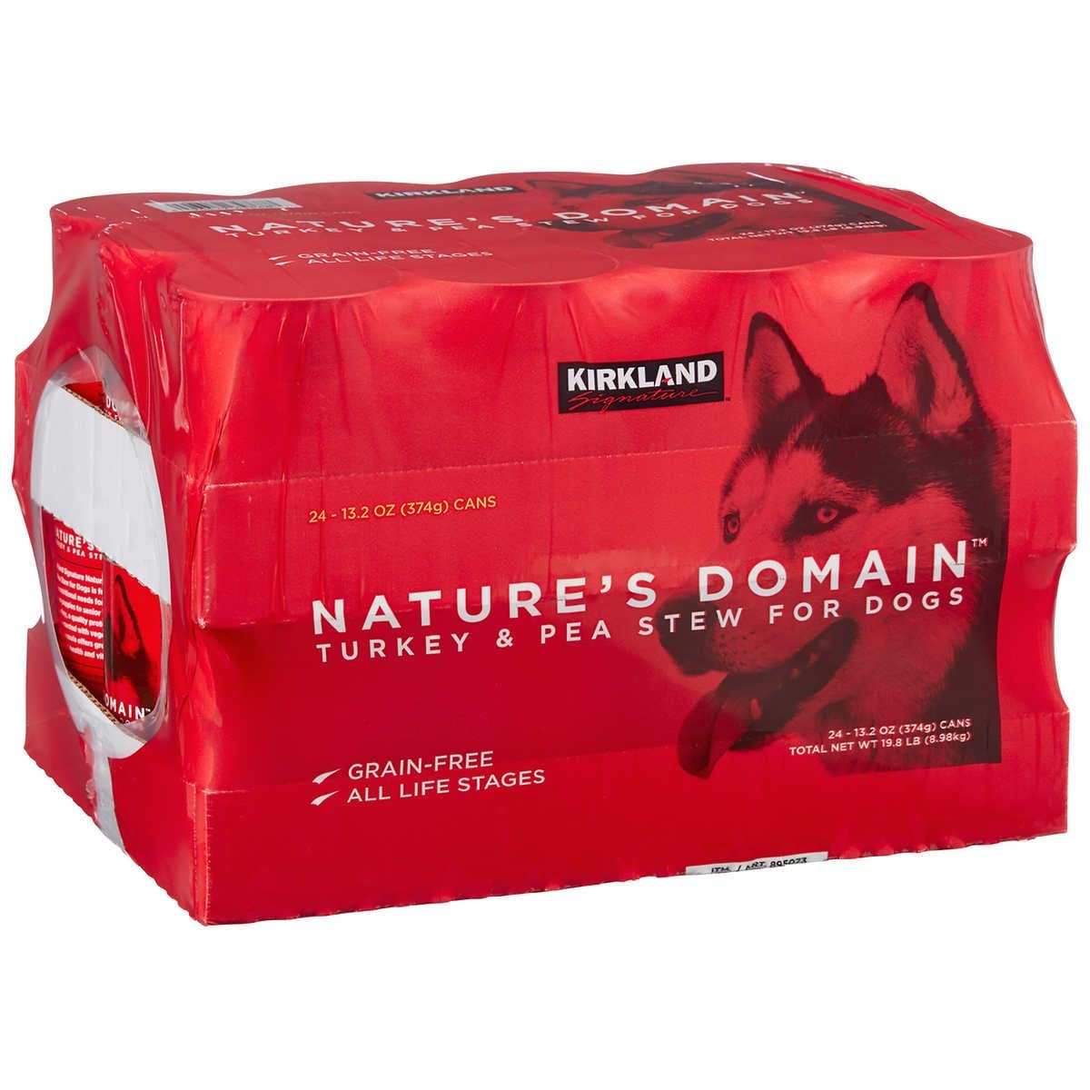 24 (13.2 Oz Each) Cans Natures Domain Kirkland Turkey and Pea Stew Dog Food