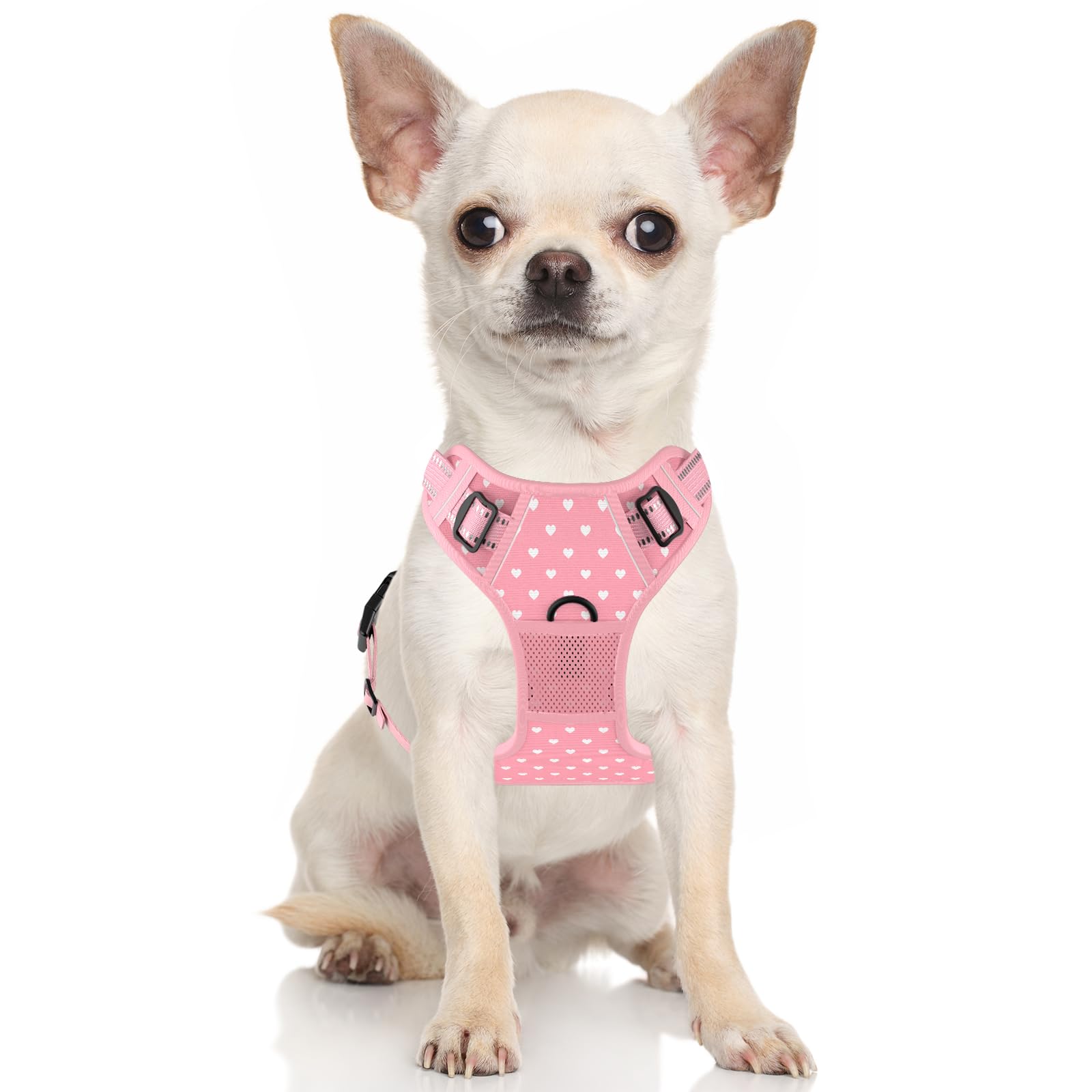 Rnivvi No Pull Dog Harness, Cute Reflective Small Sized Puppy Kitten Harness, Adjustable Soft Padded Vest for Small Dogs, Cats,