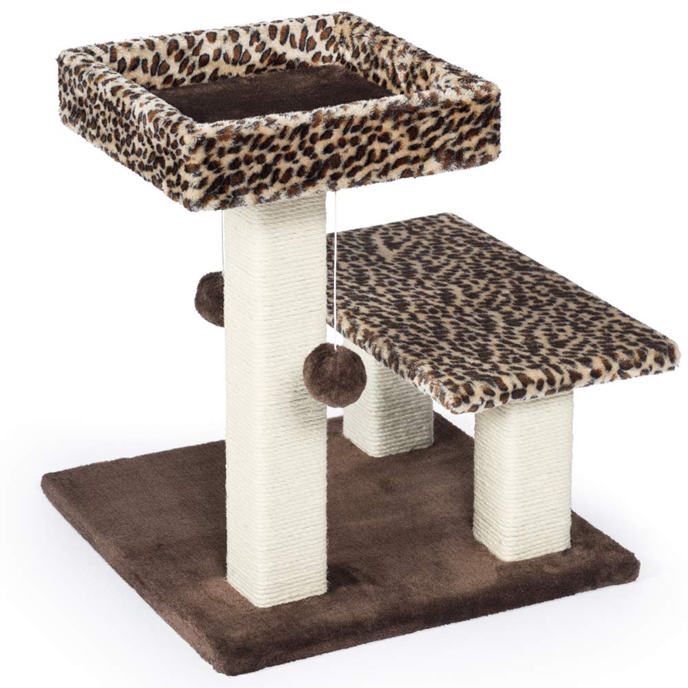 Prevue Pet Products Kitty Power Paws Leopard Terrace 7300, 20.5'' L X 17.5'' W X 21'' H, 18 Lbs, Brown / Tan