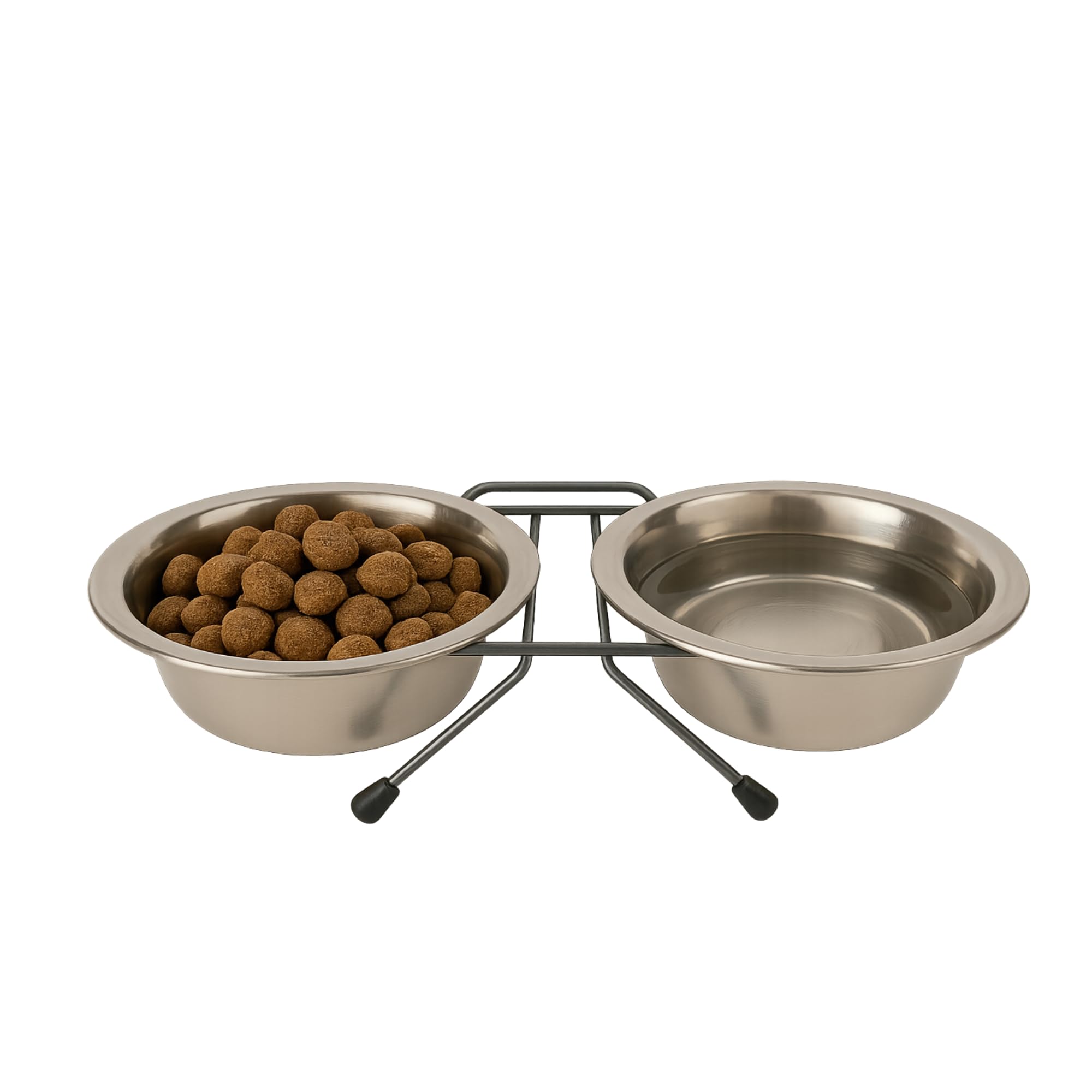 Get Plumm Stainless Steel Dog Cat Double Diner Pet Bowl  2 Pet Dishes Package Set For Drinking Or Eating Dog Pet Bowls For Dogs