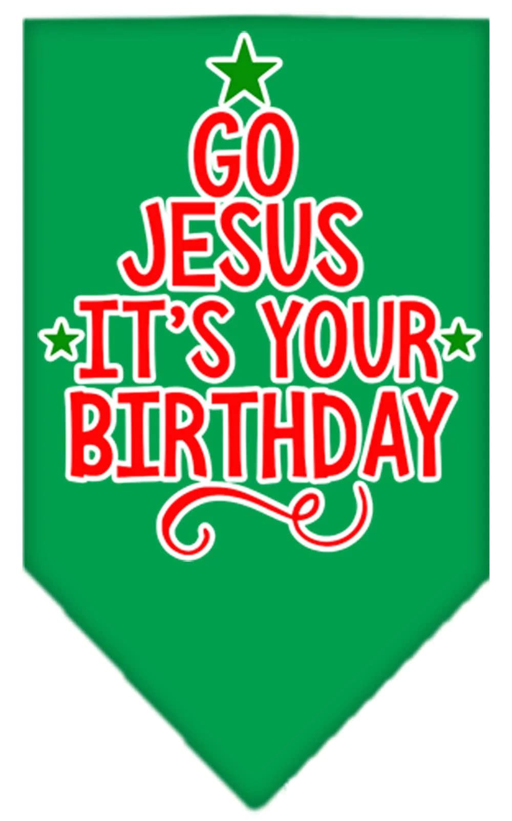 Mirage Pet Product Go Jesus Screen Print Bandana Red Large