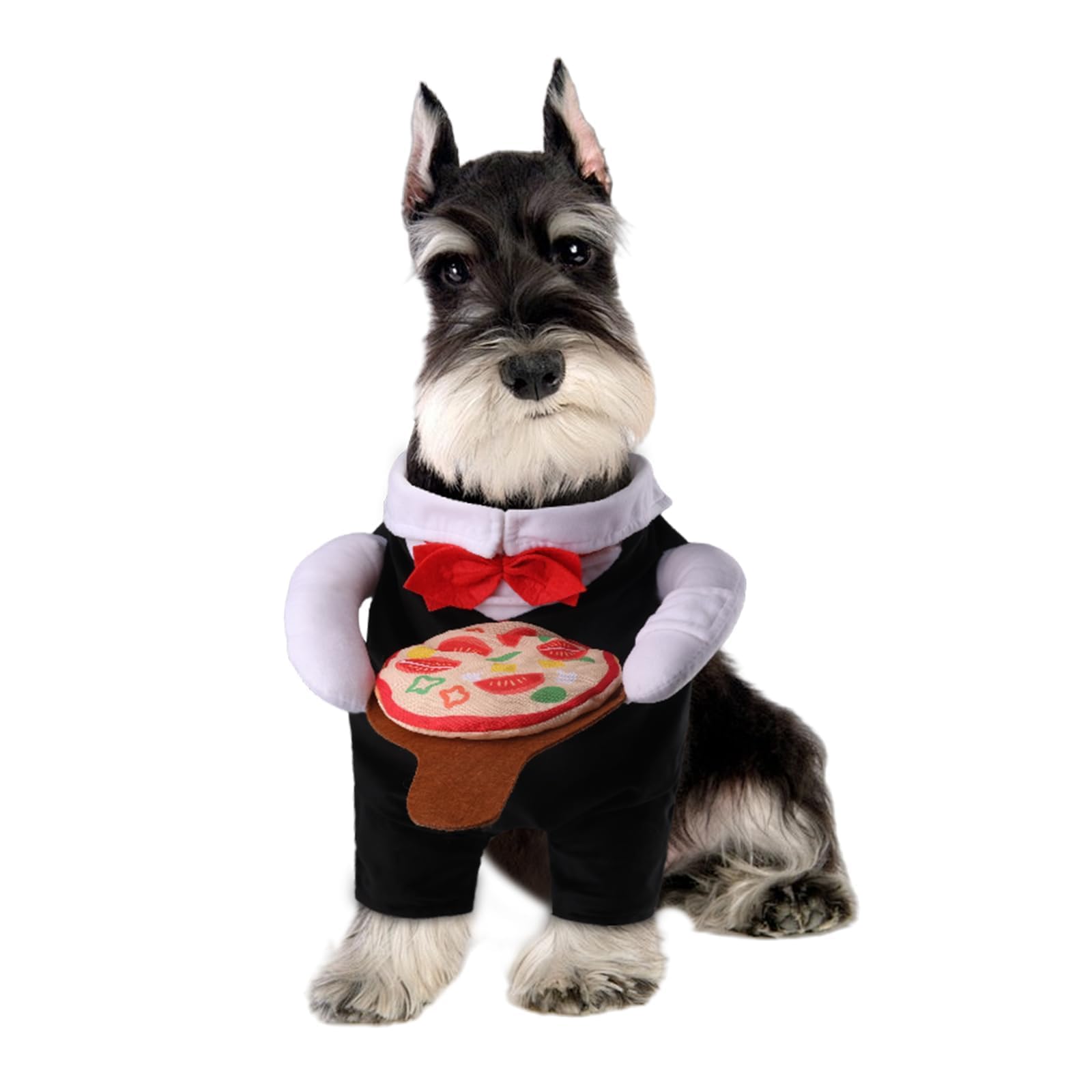 Nacoco Dog Halloween Waiter Costume - Pet Pizza Outfit Cute Funny Cosplay Clothes Apparel With Pizza Party Holiday For Small Med