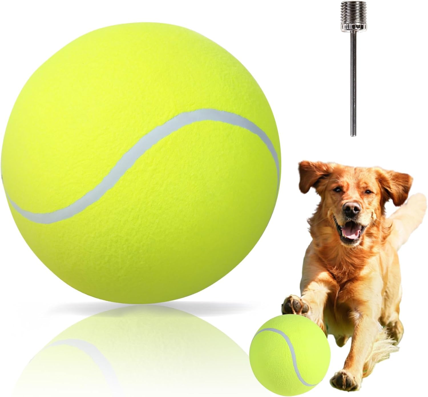 TYLIN Giant 9.5'' Dog Tennis Ball - Funny Outdoor Sports Ball Yellow Big Tennis Balls for Birthday Gift