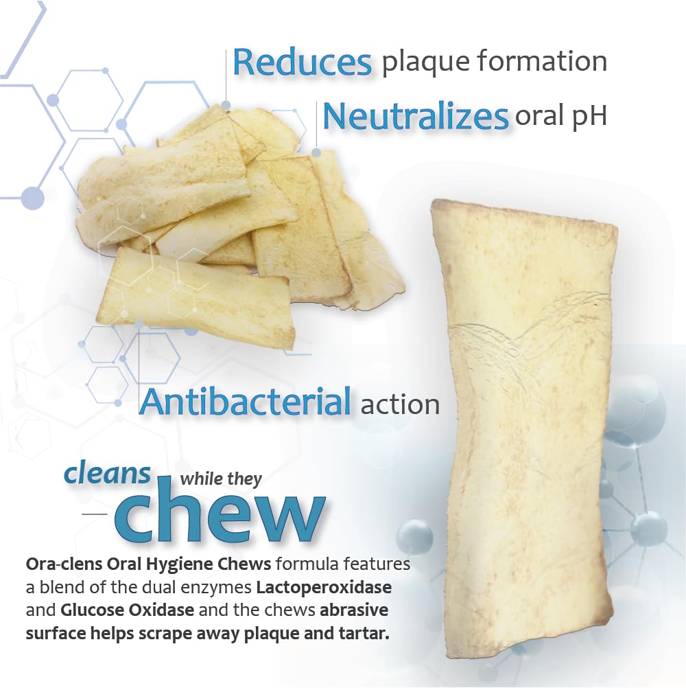 Ora-Clens Oral Hygiene Chews for Large Dogs-Enzymatic Dental Treats for Daily Oral Care, Cleans Teeth and Freshens Breath, Reduc