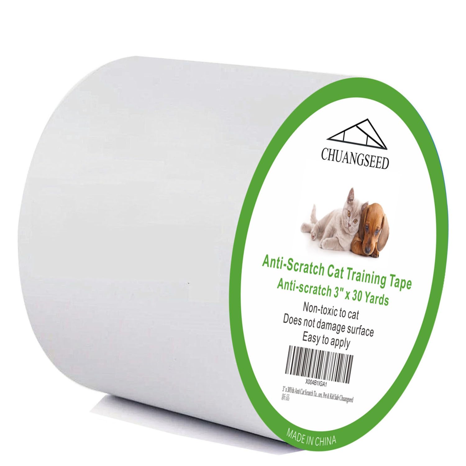 Anti Cat Scratch Tape, 3'' X 30Yds,Cat Training Tape, 100% Transparent Clear Double Sided Cat Scratch Deterrent Tape, Furniture 